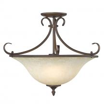  8606-SF RBZ-TEA - <p>Homestead Semi-Flush in Rubbed Bronze with Tea Stone Glass</p>